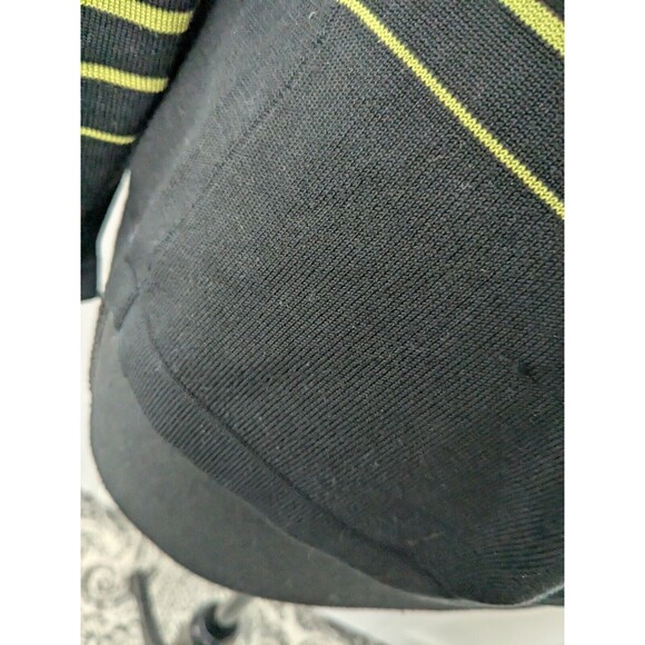 Carlisle Silk Blend Sweater Vtg Womens Sz M Vintage 80’s Lime Green Black Stripe - Picture 5 of 11